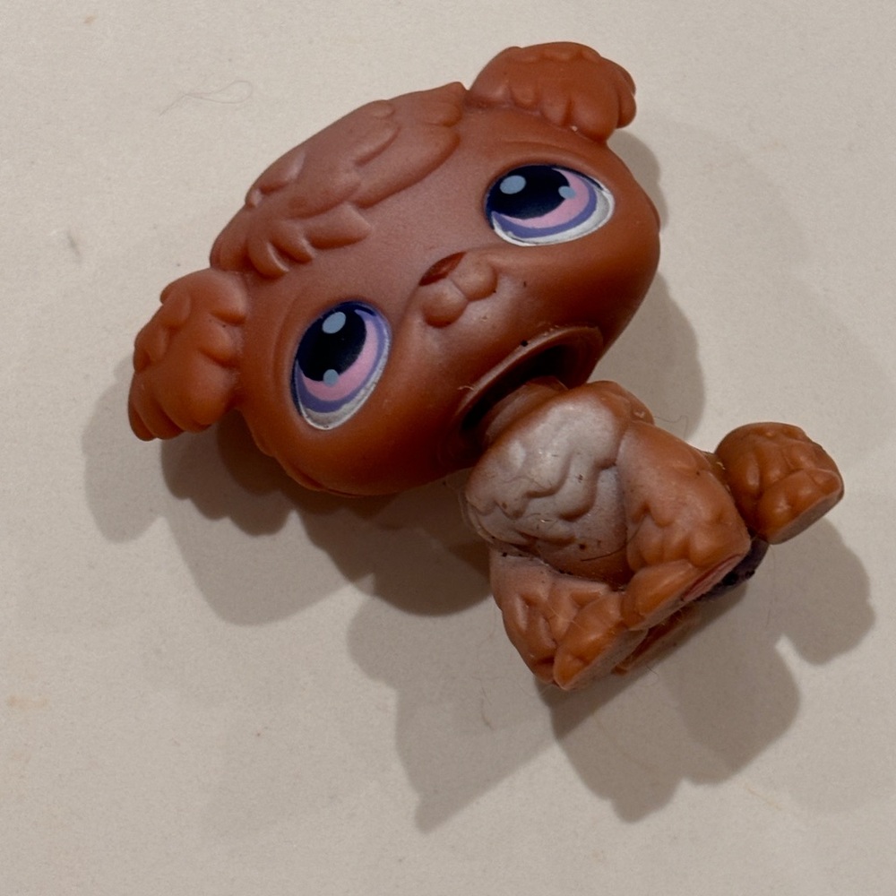 LPS Littlest pet shop poodle brown dog